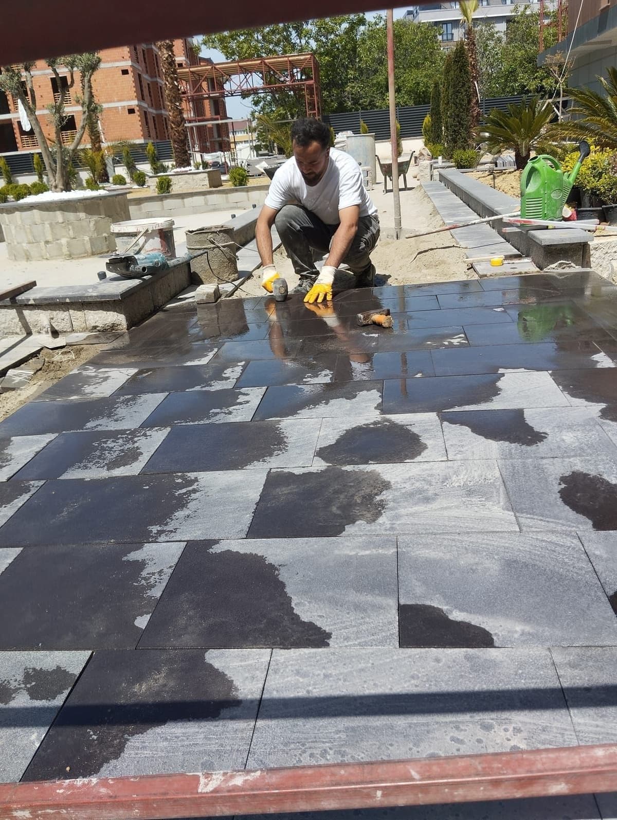 Bahçe granit taş uygulama