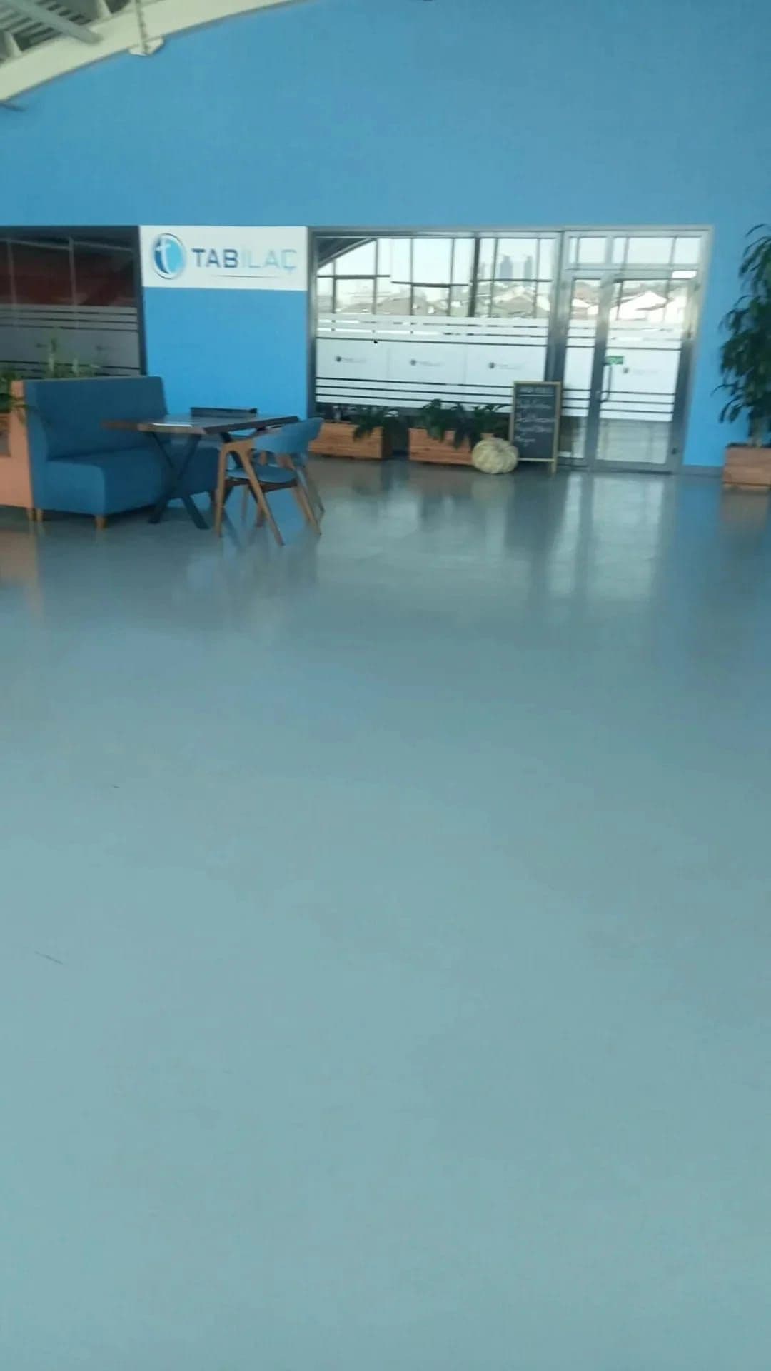 Ofis mavi epoksi zemin