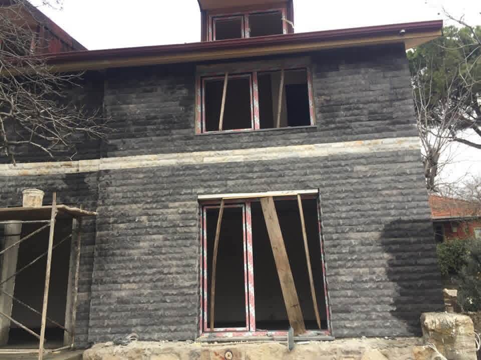 Villa dış cephe ve zemin taş kaplama