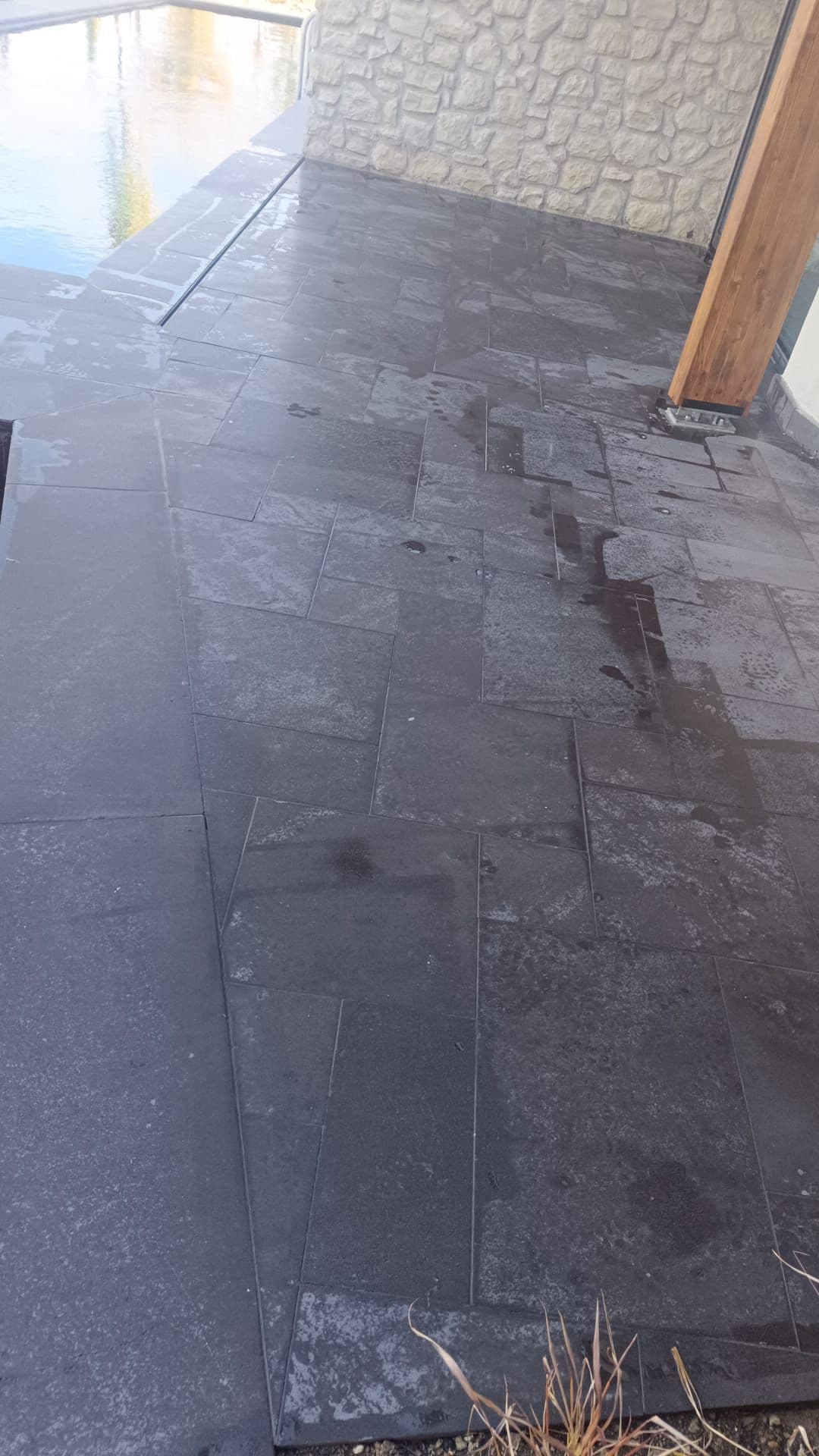 Bazalt taş döşeme uygulaması